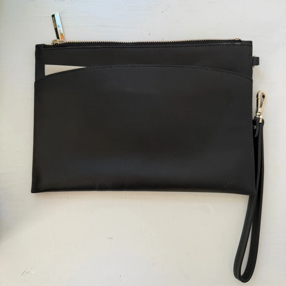NWOT Kate Spade I Love NY Leather Wristlet Clutch Black Red Heart NYC